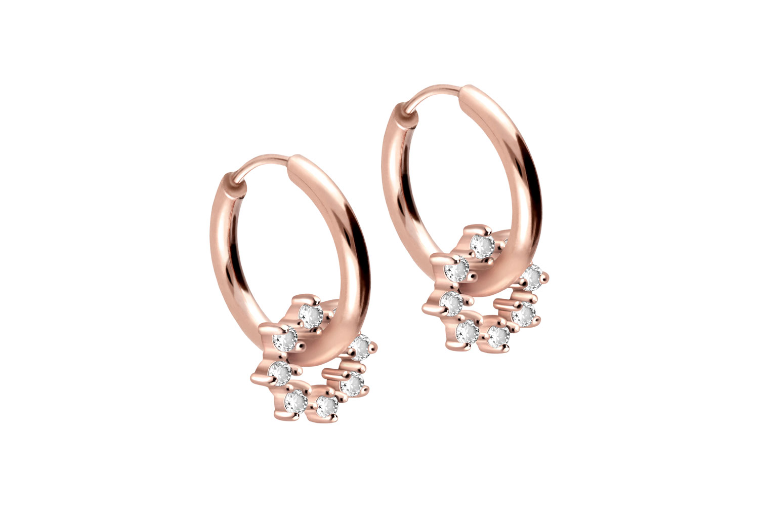 Chirurgenstahl Ohrclicker Creolen KRISTALLKREIS von Piercingline